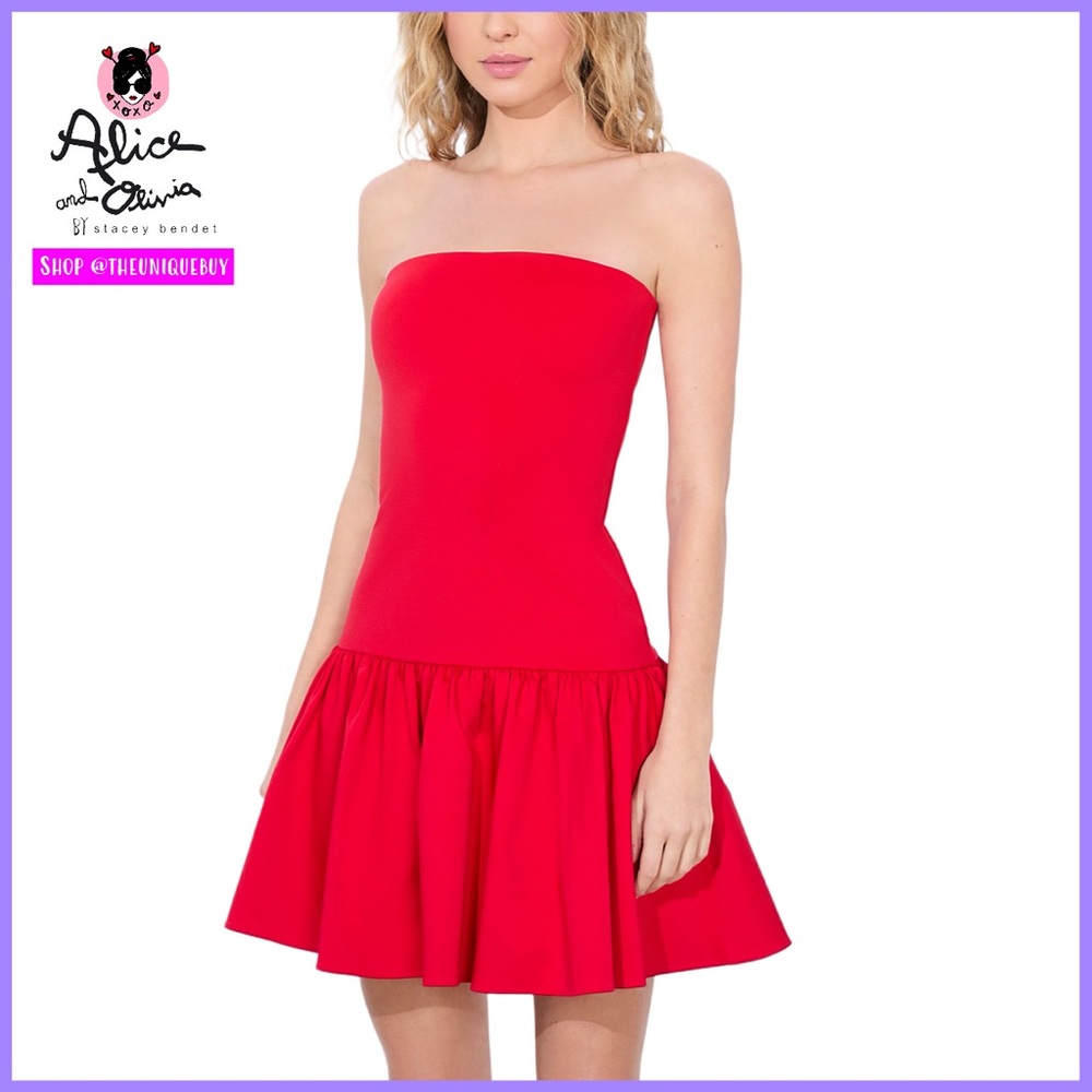 Alice + Olivia Oriana Drop Waist Flared Mini Dress